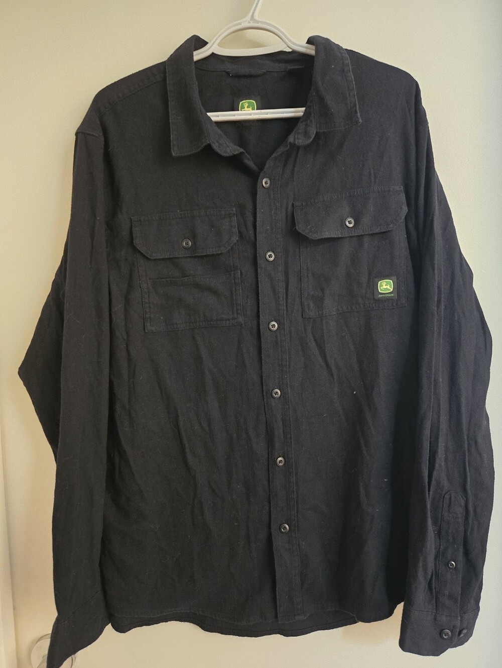 Mens John Deere Long-Sleeve Button-Down Work Shirt - L